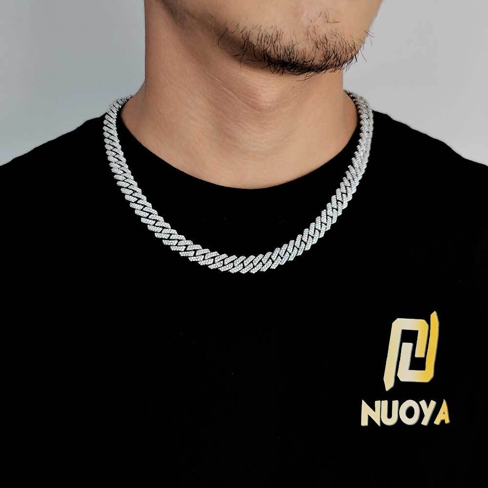 Hip Hop Jewelry 10/12/14/15/20mm CZ Cuban Link Necklace For Men Miami Bling Iced Out Prong Cuban Link Chain Party Gift