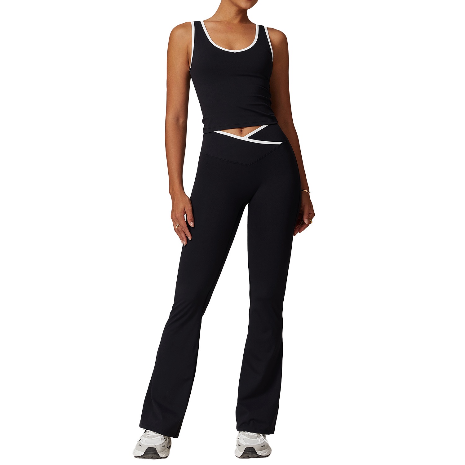 Top Yoga Set Seamless Top Sports Bra+Tight Pants High end White Low Back Dance Yoga Set Summer Women's Running Fitness Gym Pilates Set