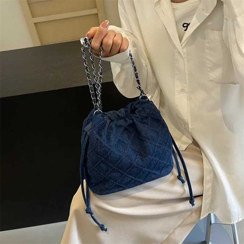 2024 Ins Fashion Cowboy Bucket Bag Womens Fashion Chain Shoulder Bag Designer Drstring Bag Cross body Handbag and Wallet Y250319