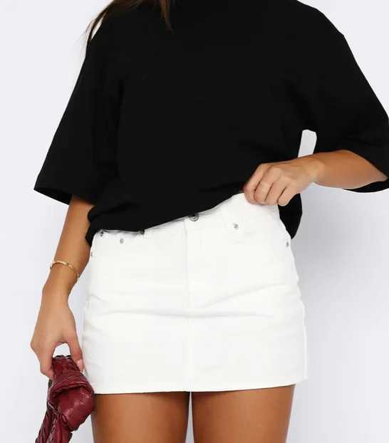 Womens denim shorts solid color tight jeans summer casual mini skirt streetwearXJ250320