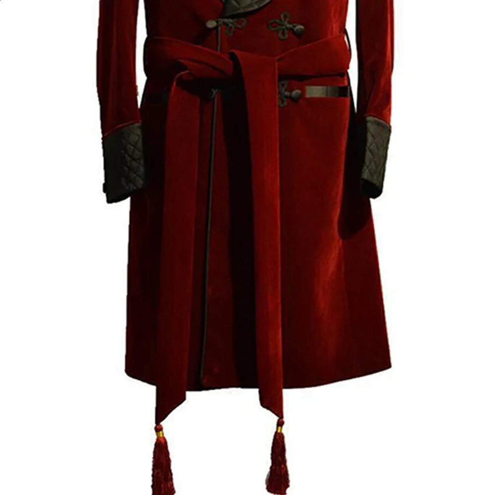 Burgundy Velvet Mens Long Jacket Black Shawl Lapel Double Breasted Smoking Coat Male Casual Clothing Blazer 250311