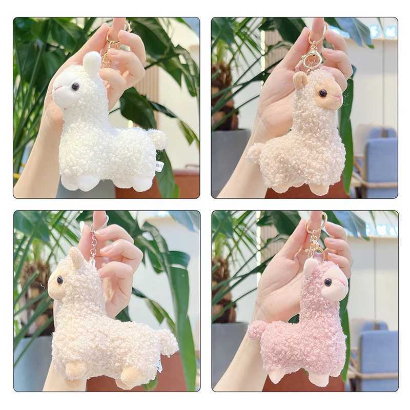Cartoon Cute Alpaca Plush Pendant Creative Kawaii Doll Keychain Fashion Student Backpack Decoration Accessories Birthday GiftXJ250319