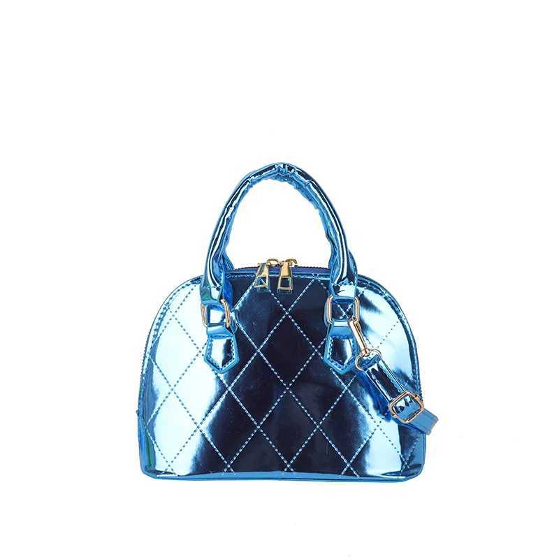 Luxury designer Plaid Quilted patented leather womens handbag Korean cross body bag small shell handbag 2023 summer new item Y250319