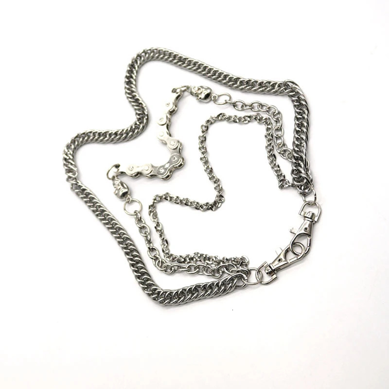 Punk Waist Chain Belt Silver Trousers Chain for Men Jeans Belt Chain for Pants Cool Metal Rock Chain Hiphop Summer Jewelry Man 250320