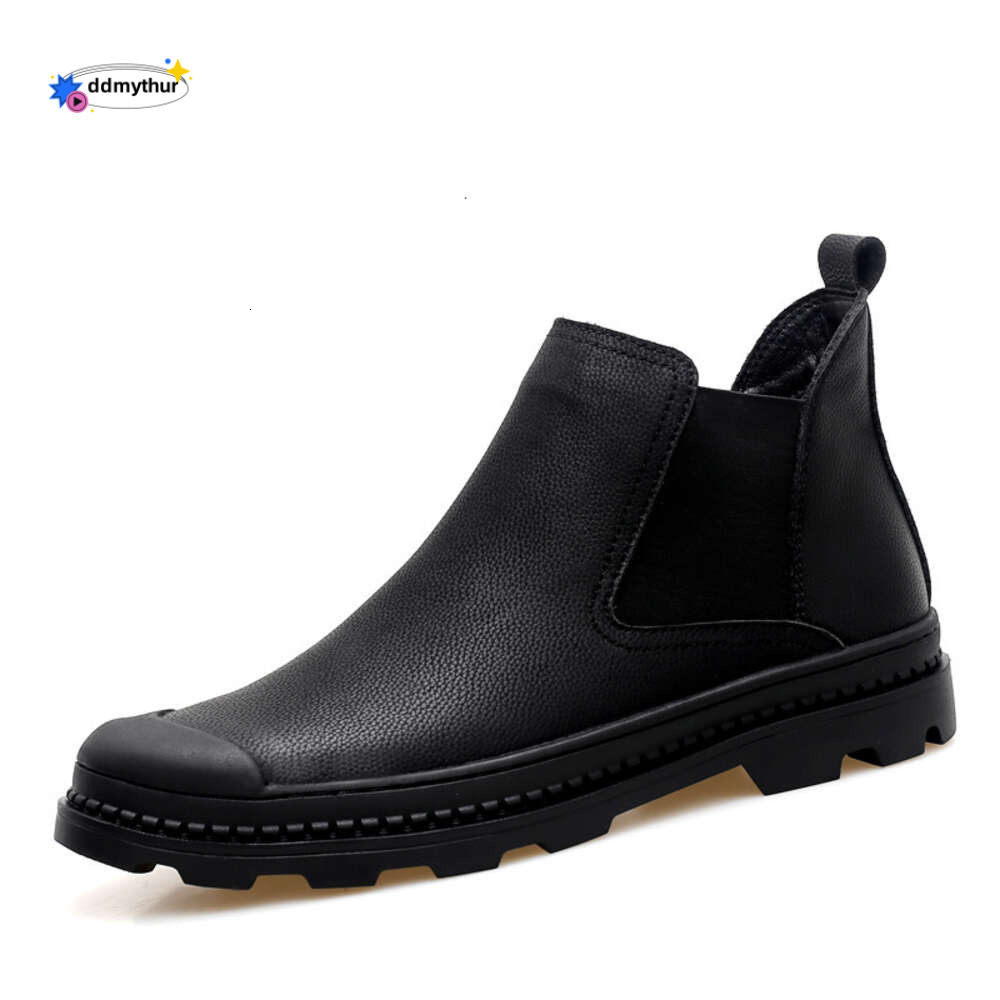 Chelsea Men's Summer Breathable England Mid Kicks Smoke Pipe Thick Sole Elevated Martin Low Top Boots ddmythur