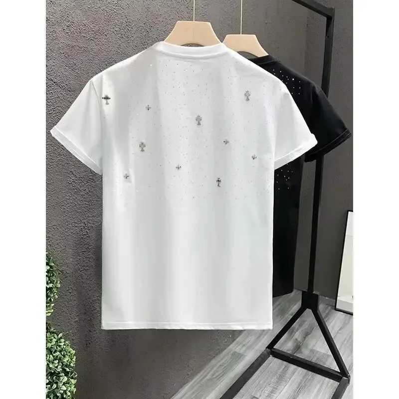 Summer New Mens Short sleeved T-shirt Trendy Brand European and American Hip Hop Style Round Neck Bottom Top Short SleeveT250319
