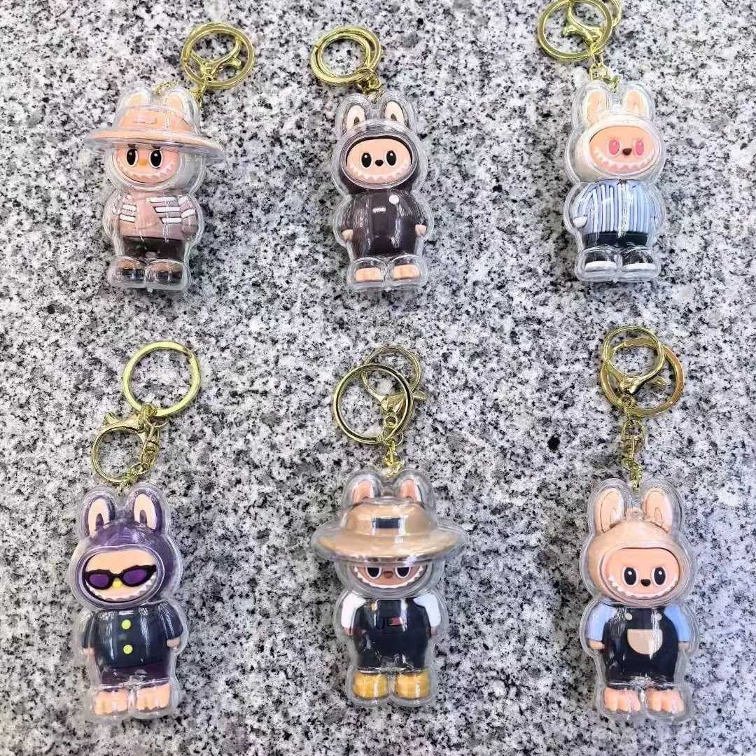 New Labubu Keychain Blind Box Toy Backpack Pendant with Protective Box Blind Box Hot Kavay Cartoon Bag Mystery Box Childrens ToysXJ250319
