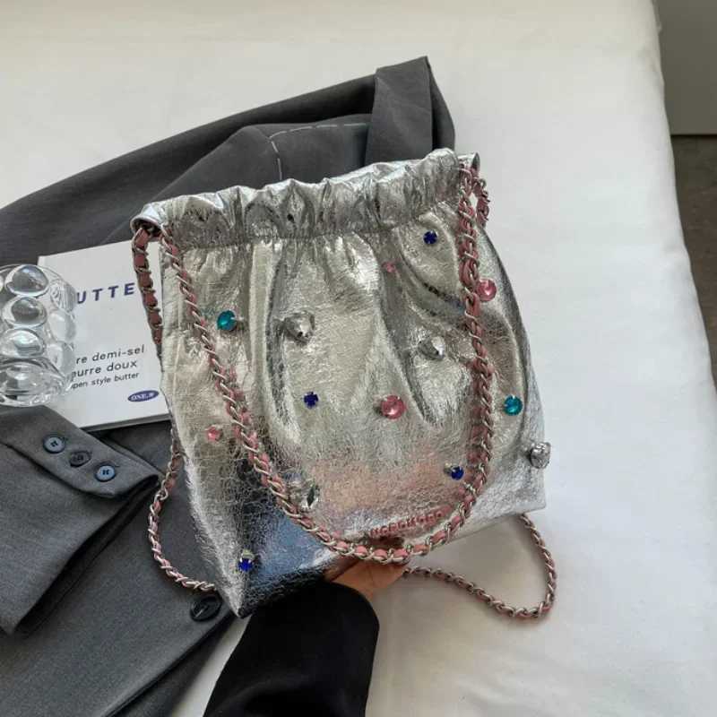 Y2K Korean Vintage Goth Black Hobo Aesthetic Star Girl Purse Handbag Shoulder Crossbody Messenger Cross Body Bags Women Y250319