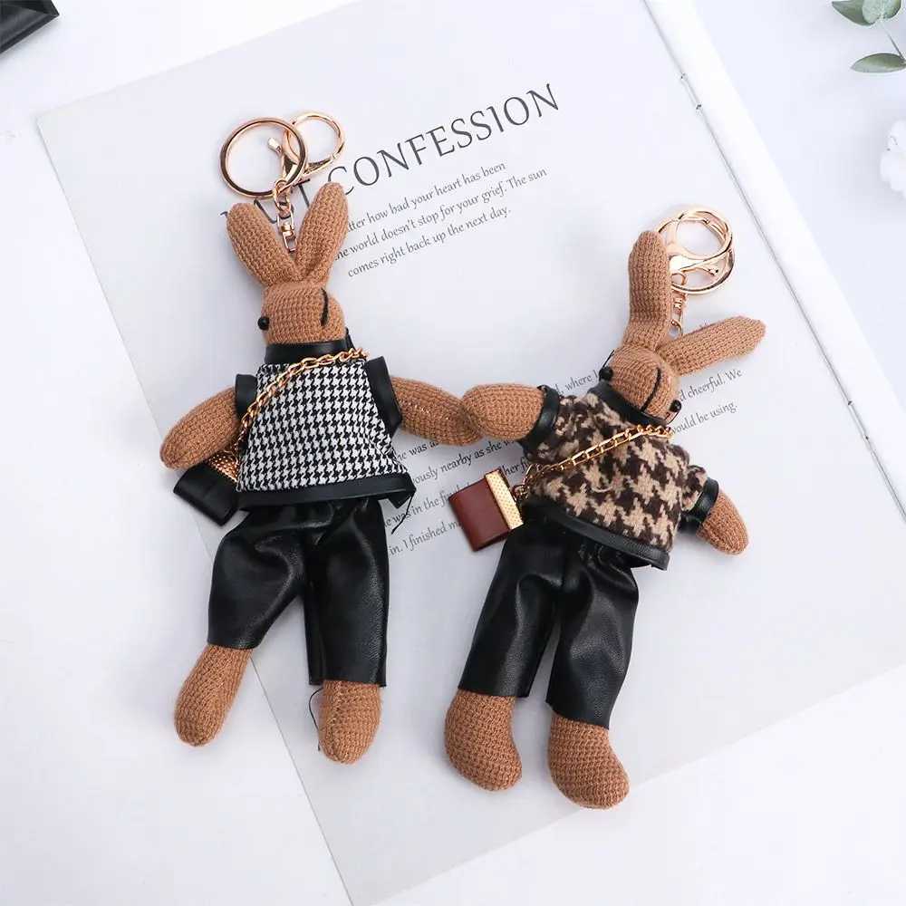 Pendant Cartoon Keyholder Childrens Clothing Korean style Keyring Bag Pendant Decoration Womens Rabbit Keychain Girls Car PartsXJ250319