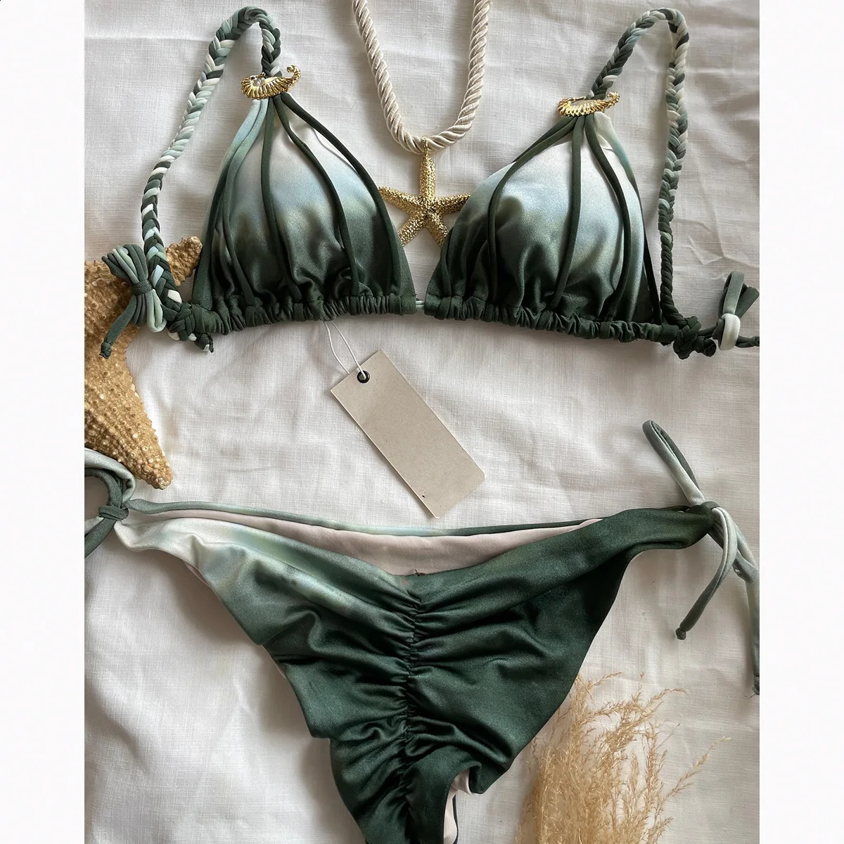 Bikini Sexy Tie Dye Split Women Swimwear Women 250319