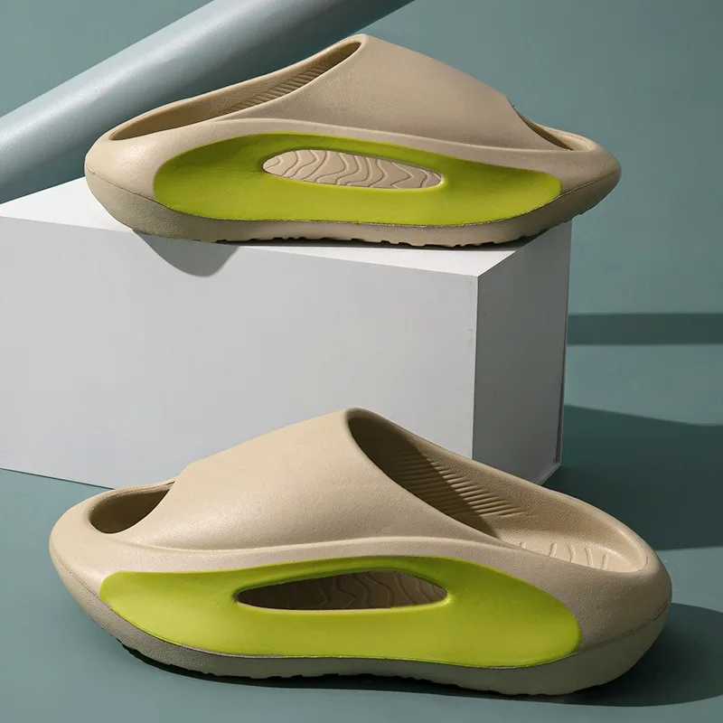 Mens slider wearing flip cover mens ultra soft sports slider mens slider wearing sandals foldable Eva soft bottom slider Y250320