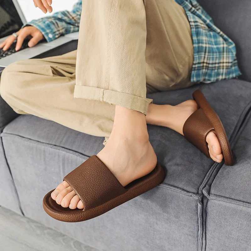 High quality simple slippers mens and study rooms his N-Slip soft Bott Bathro slippers his Wind Det couple drag Y250320