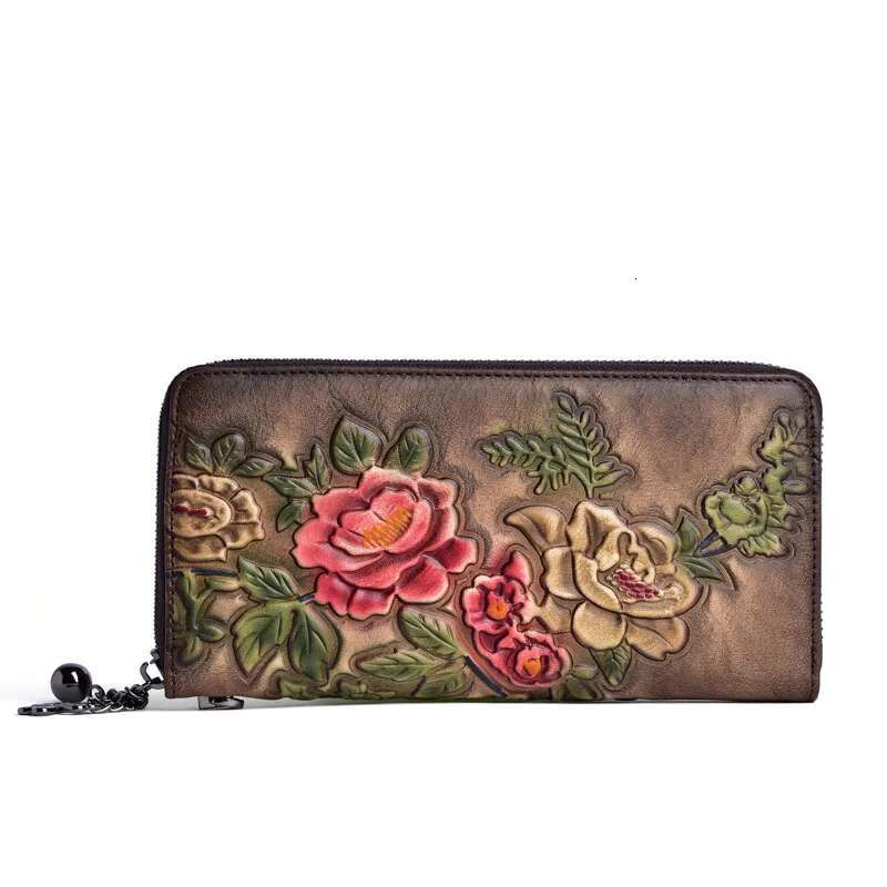 MOTAORA Women's Vintage Wallet Female Long Genuine Leather New Handmade Eming Woman's Wallets And Purses Card Holder