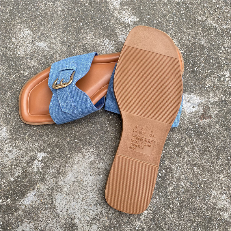 Designer Slippers Women's Sandal Casual Sandals Outdoor 2025 Summer New Fairy Style Matching Skirt Flat Beach Straight Drag