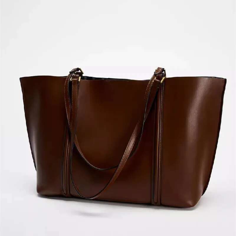 NEW Tote Women's Commute Handbag Big Work Bag Ladies Vintage Document Large Purse Travel Coffe Color