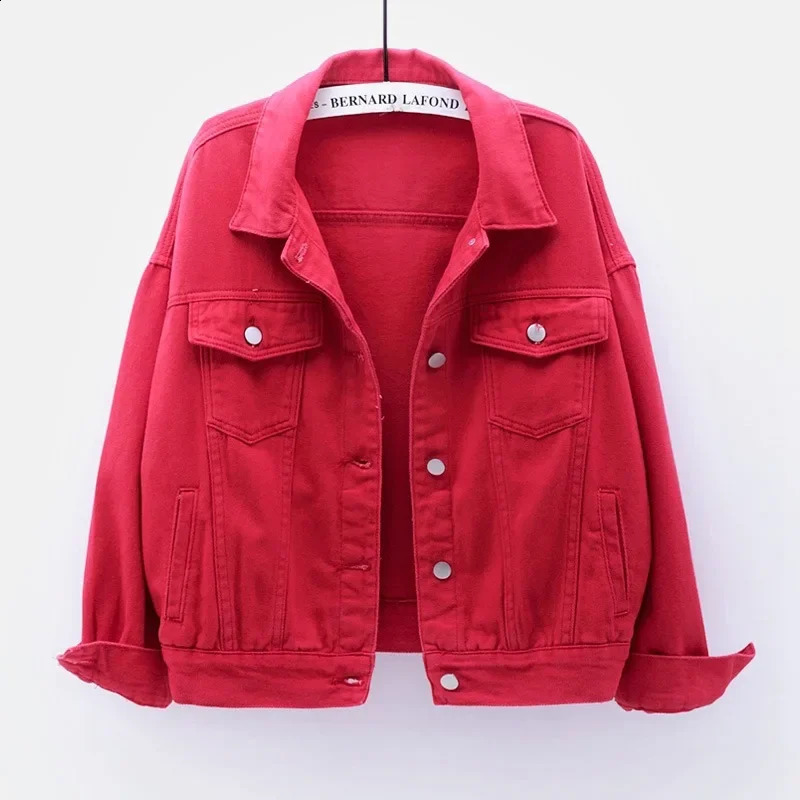 Classic denim jacket womens jeans make boyfriend womens jacket oversized loose jacket womens vest purple white yellow unprinted good product 250317
