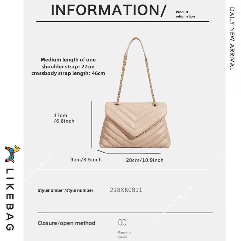 Versatile Metal Chain Embroidery Bag Cross Border Marketing Single Shoulder Slant Bag Womens V-shaped Handbag Y250319