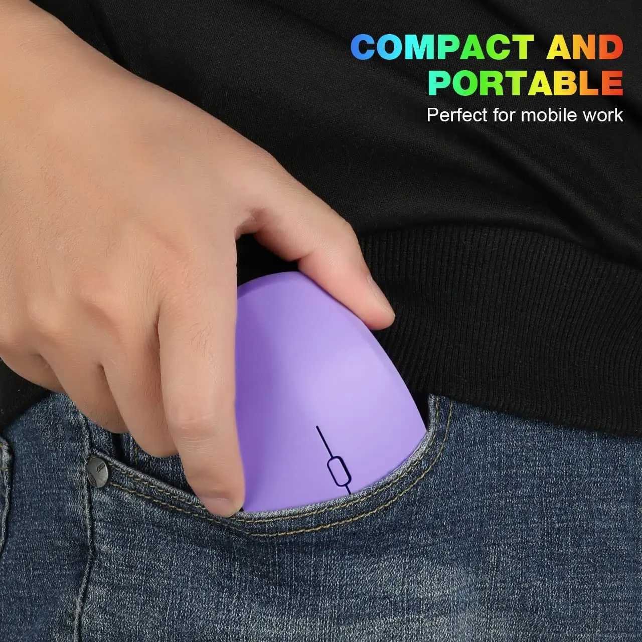 Rechargeable Wireless Mouse with LED Backlight 3 Adjustable DPI USB-C Charging Silent Ergonomic Compact Portable for PC Laptop Z250320