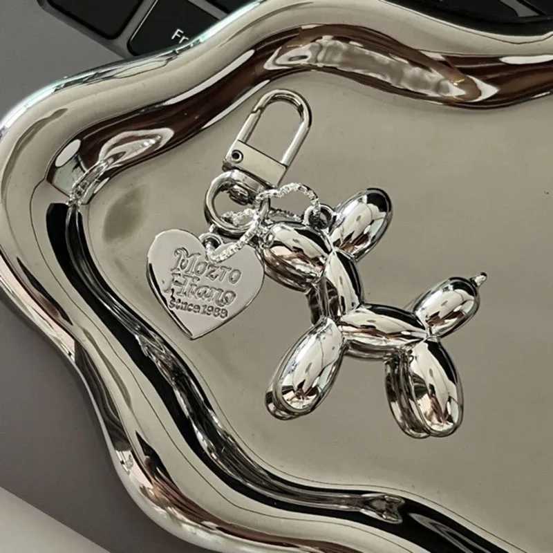 Korean Cute 3D Balloon Dog Keychain for Car Keys Iphone Accessories Trendy Heart Keyring Women Handbag Bag Pendant Key ChainsXJ250319