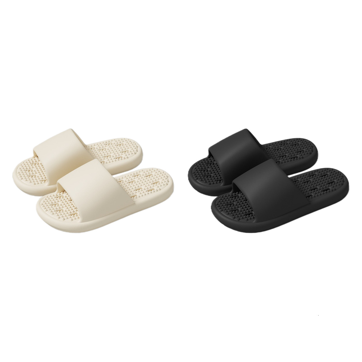 Buy get 1 free bathroom shower women, summer indoor home soft sole massage couples, leaking slippers for men