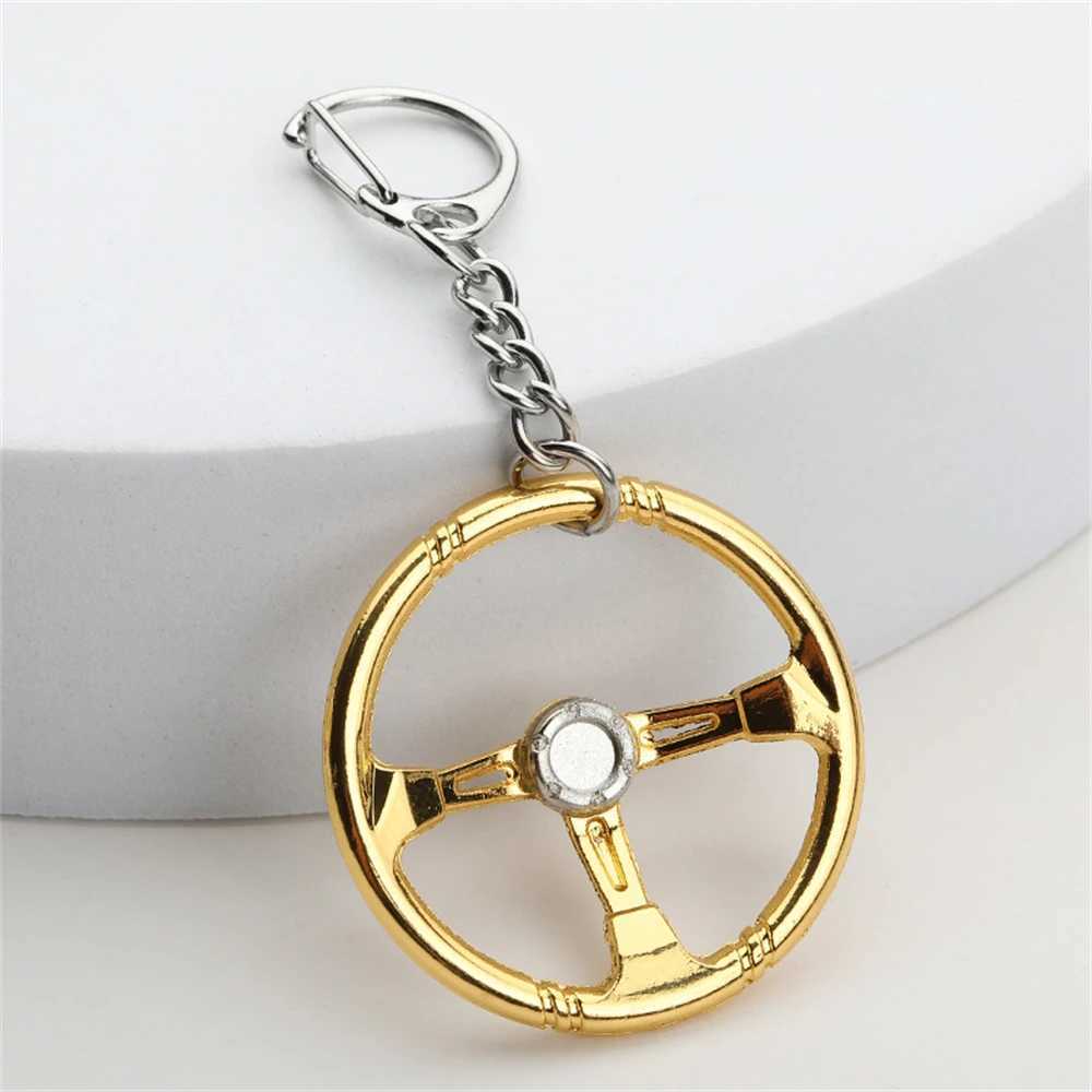 Hot selling sports racing car mixed color personalized steering wheel modified car keychain creative model metal charm keychainXJ250319