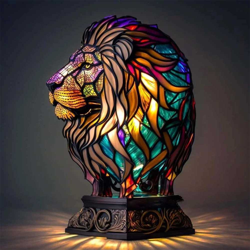 3D Animal Series Desk Lamp Decorative Night Desk Lamp Color Retro Colored Glass Elephant Owl Cat Style Desk Lamp Z250320