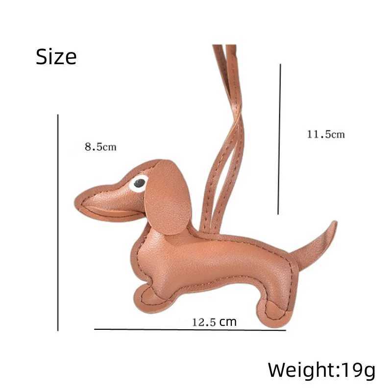 Fashion Car Sausage Dog Keychain PU Leather Dog Keychain Womens Bag Pendant Jewelry Pavilion Keyring Keyholder GiftXJ250319
