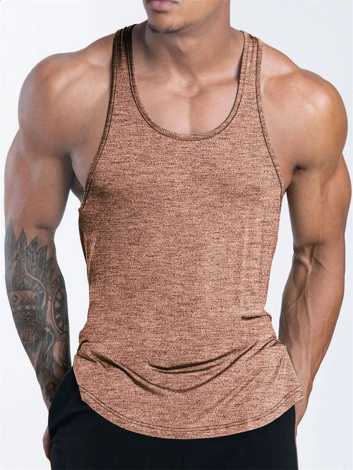 Mens Sports Fitness Tank Top Summer GYM Training Undershirt Running Basketball Quick Drying Breathable loose men tops 250319