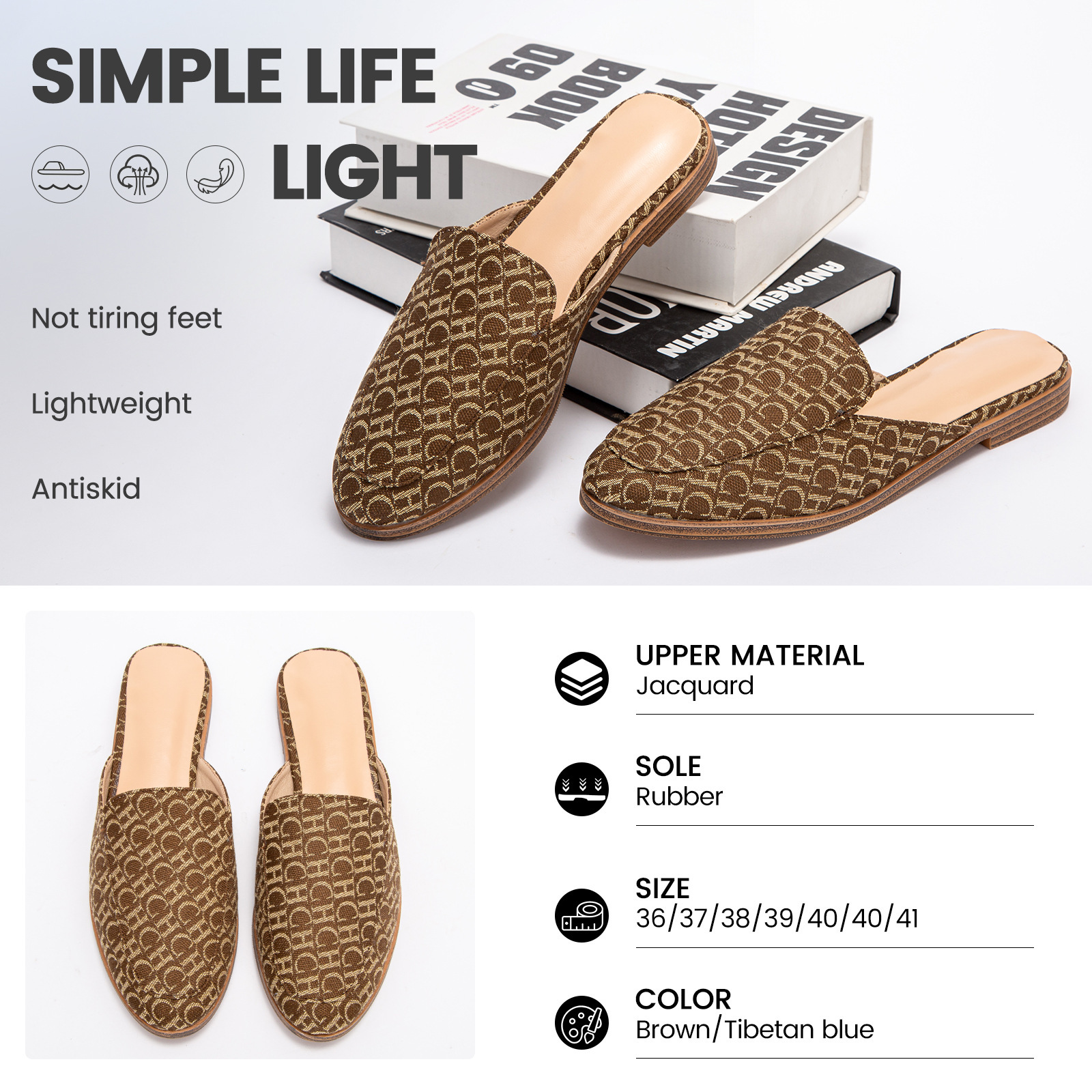 Designer CHCH Simple Design Women's Single Shoes Flat Bottom Comfortable Letter Printing Fashionable And Versatile