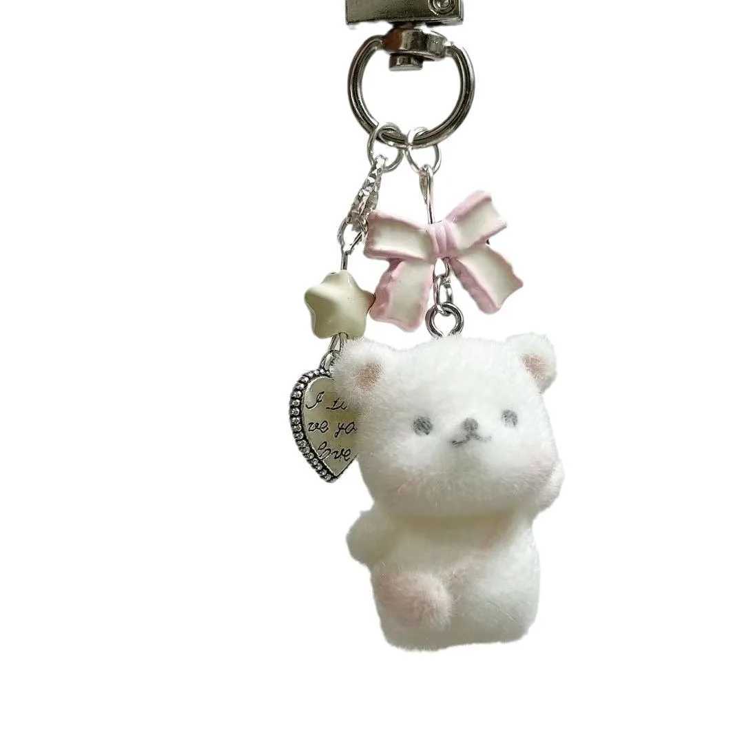 Cute Teddy Bear Keychain Cartoon Rabbit Cheese Phone Case Pendant Creative and Fun Bag Pendant Jewelry GiftXJ250319
