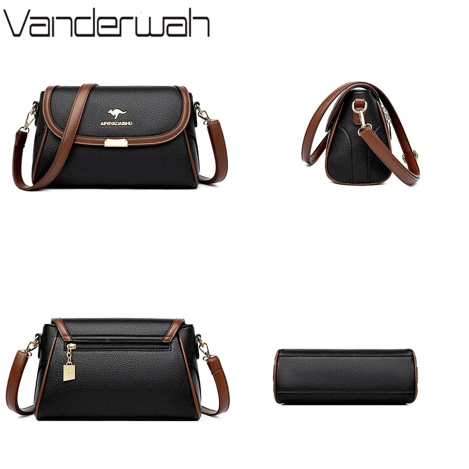 Solid color high-quality leather shoulder bag suitable for womens messenger bag with Strap cross body bag Sac AMain 250318