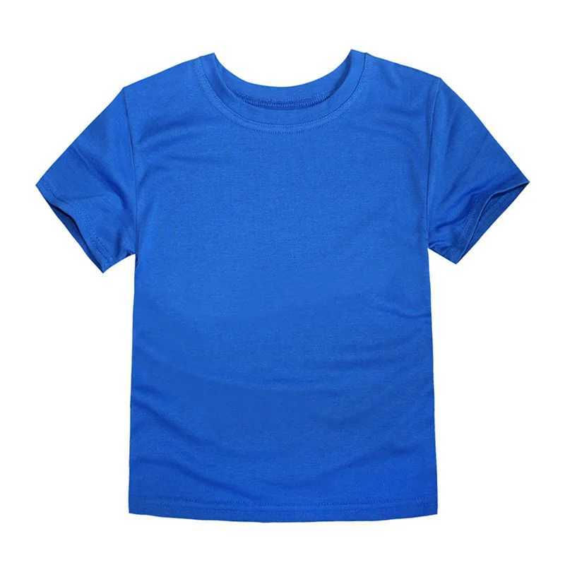 Summer Kids T-shirts Solid Cotton Short Sleeve Top Boys and Girls Casual Tees Purple Toddler Clothes Unisex Plain Tshirts WhiteT250320