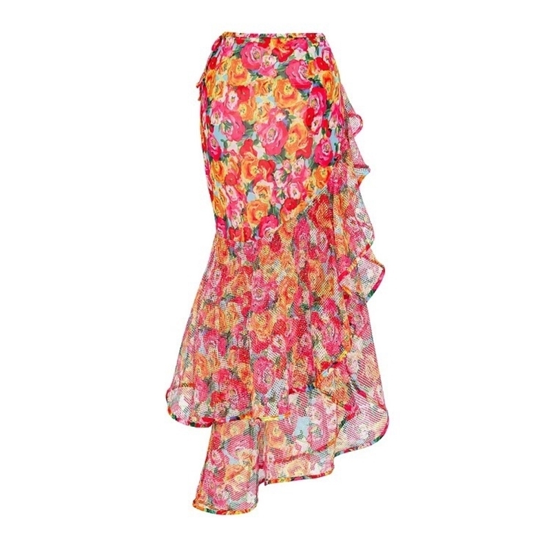 High quality onepiece swimsuit with floral ruffle print push up for womens bikini w250313