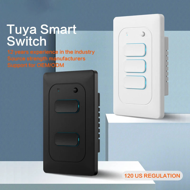 US Standard Tuya WiFi Smart Light Button Wireless Remote Control Wall With Google Home Alexa 250320