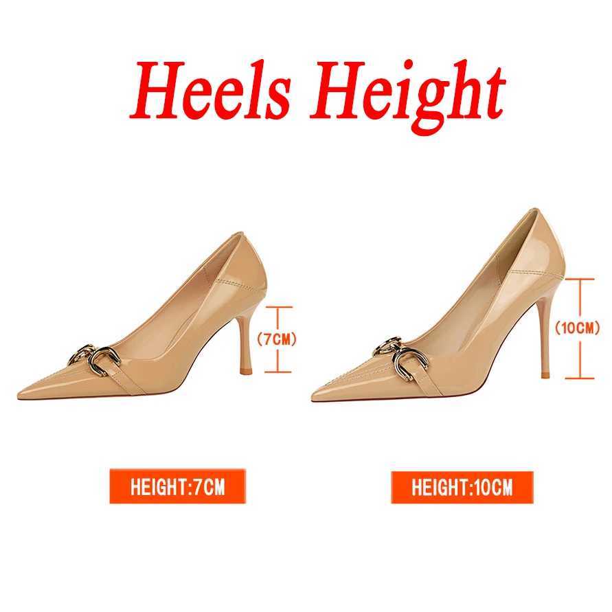 Wen 7cm 10cm High H Wedding Nude Green Red Pump Womens Luxury Designer Metal Chain Stiletto Heels Y250319