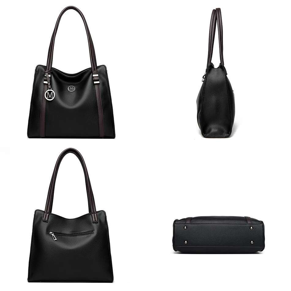 Soft Leather Handbags Women Designer Shoulder Ladies Large Capacity Top-Handle Bags Shopping Tote Bag Sac A Main