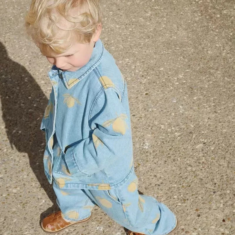 Cowboy Childrens Set KS Cute Bow Printed Baby Dress Fashion Boys Jacket Boutique Clothing 250319