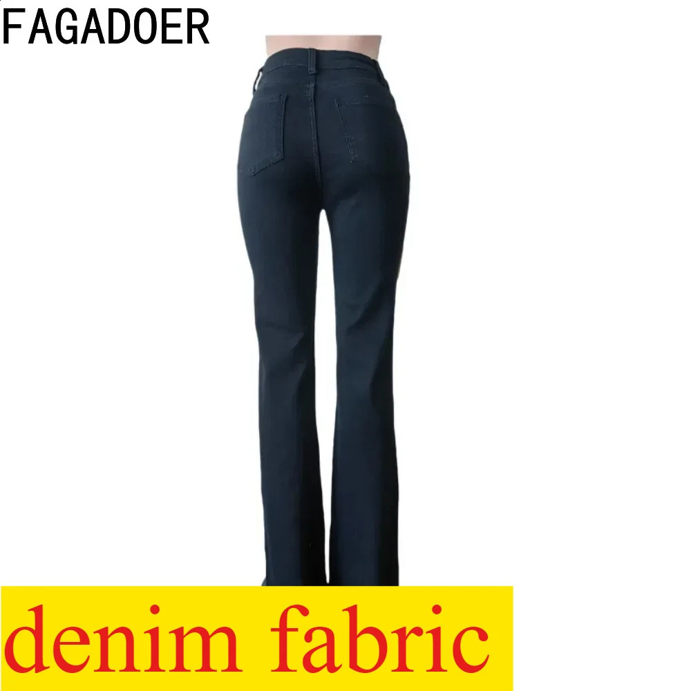 FAGADOER Spring Y2k Fashion Printing Patchwork Denim Pants Women Zipper Buttons Flare Jeans Female Streetwear Bottoms 250319