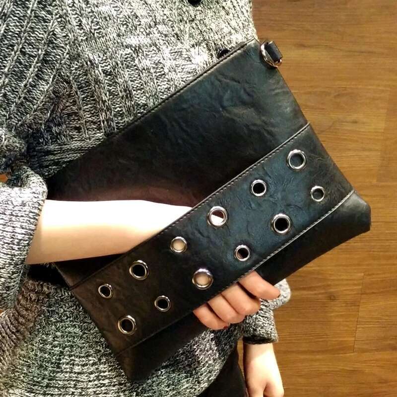 Day Clutches For Women Shoulder PU Leather Crossbody Ladies Envelope Evening Party Bags Clutch Purse Black Bolsa