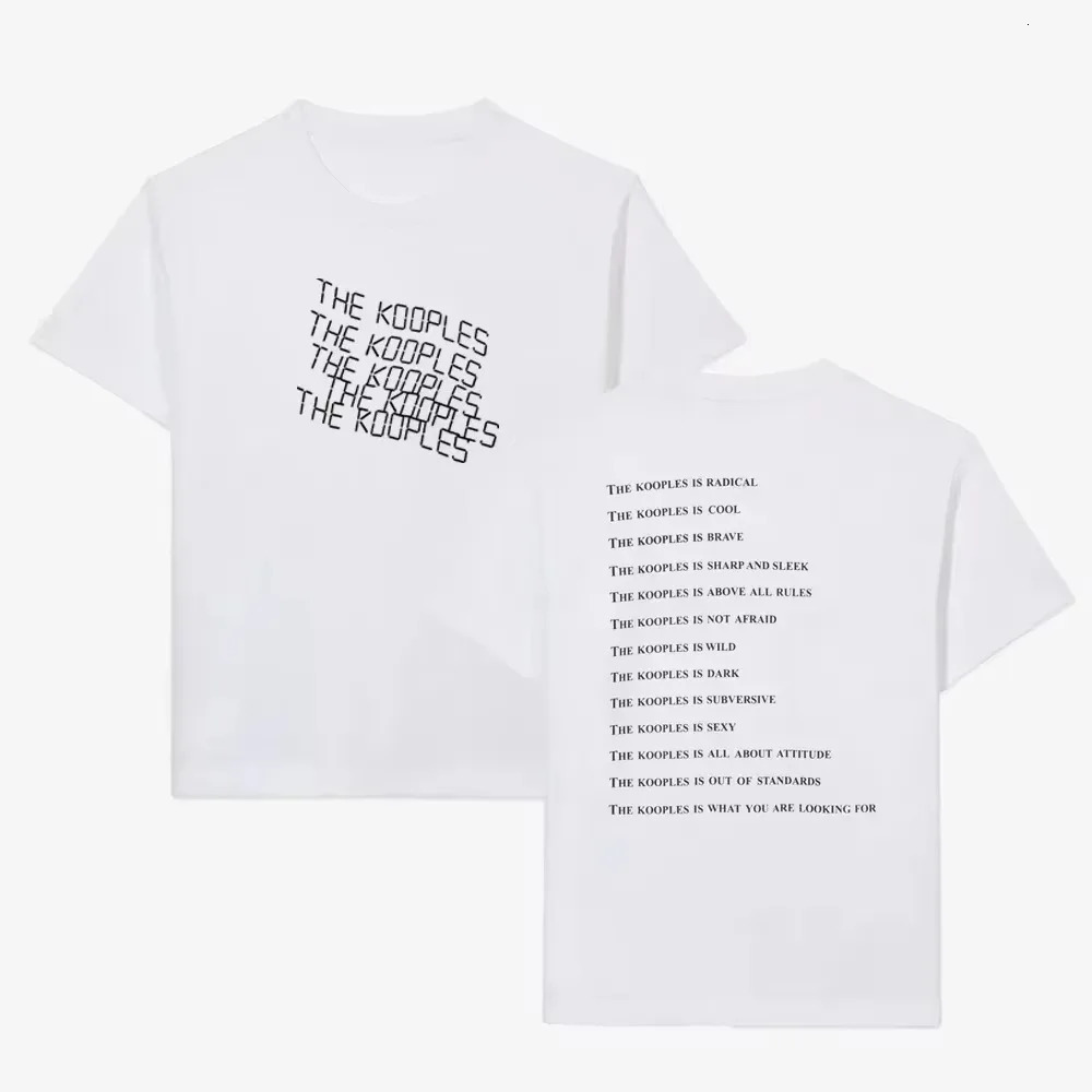 2025 Kooples Mens Tshirt Year Gift Top Clothing Printed Womens Y2K 250318