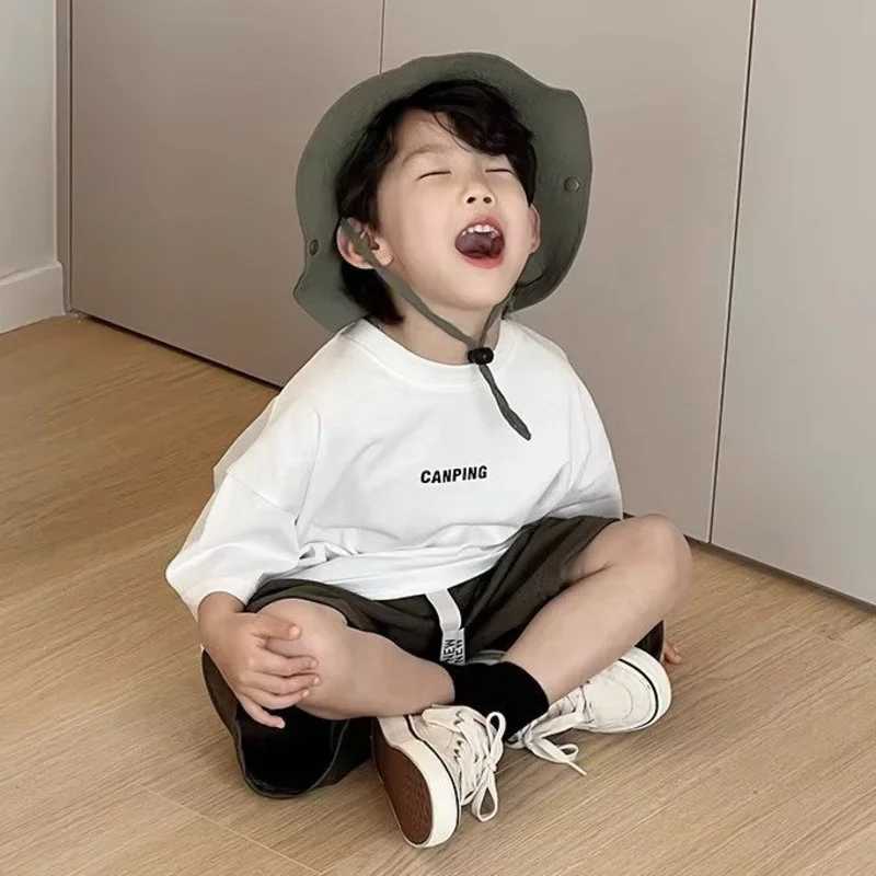 Summer childrens T-shirts cartoon characters boys and girls loose crew members short sleeves American streetwearT250320