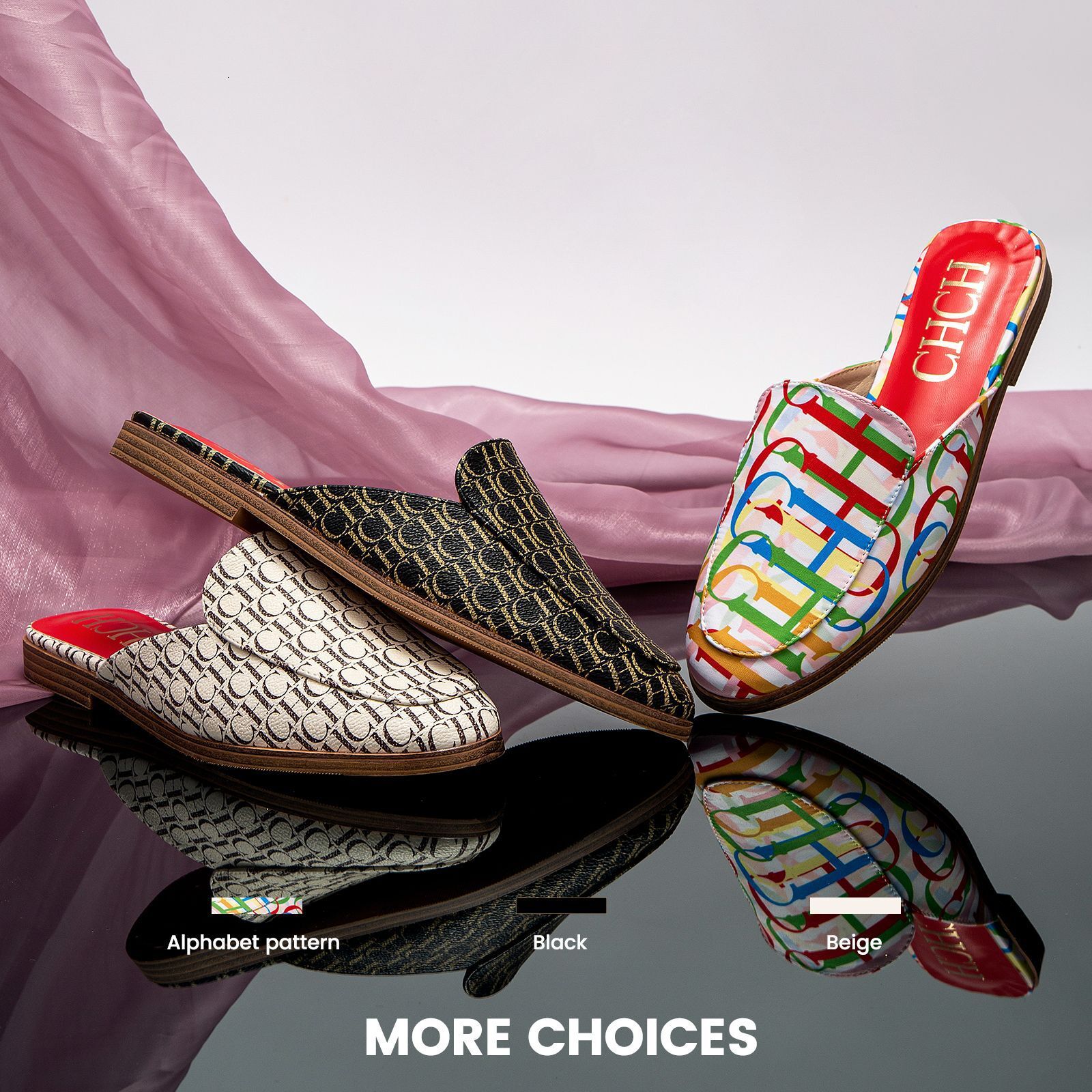 CHCH Classic Trendy Home With Letter Printing Fashion Slippers Outdoor Lightweight Women's Shoes