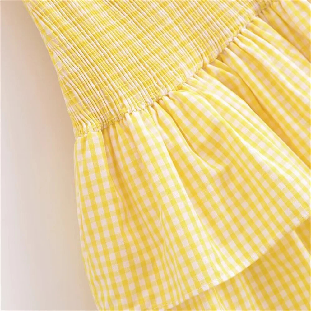 ZAR4 Summer Womens Fashion Elegant Small Flat Bow Decorative Splicing Sling Dress 250314