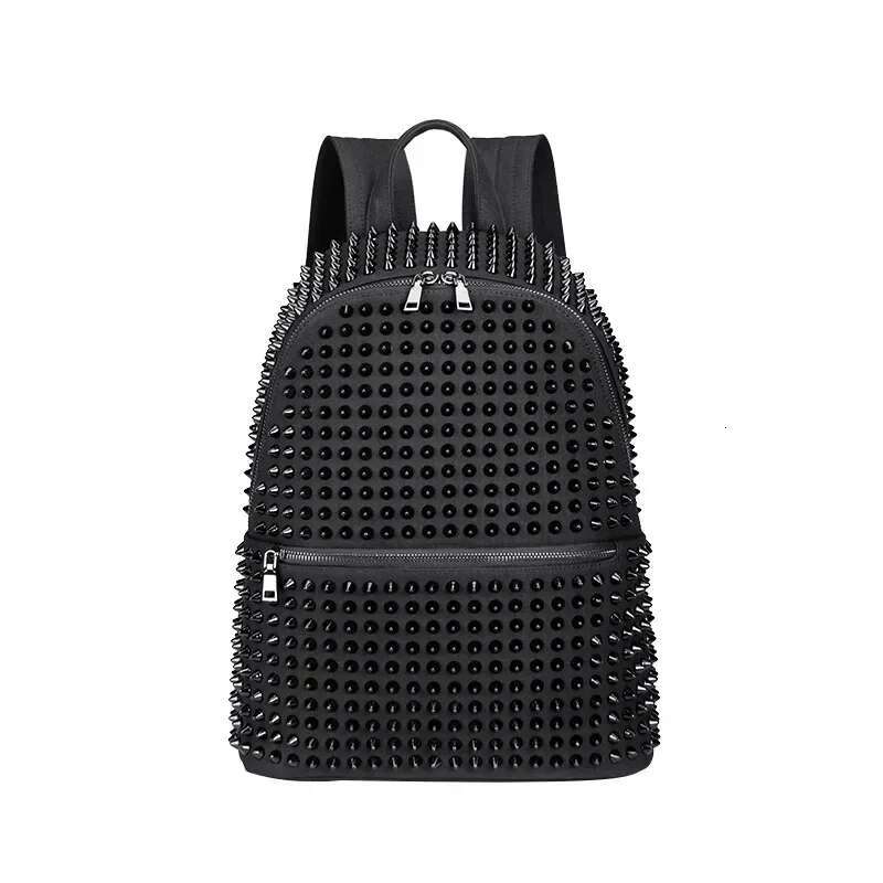 Fashion Casual Men's And Women's Canvas Backpack,Personality Rivet Travel Computer Chest Bag Fanny Pack