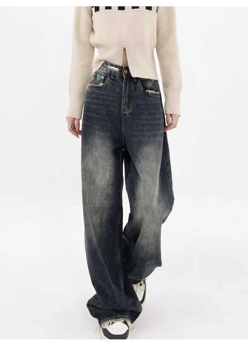 Harajuku Y2K loose jeans womens streetwear retro fashion high waisted pants high street loose wide leg jeans womenT250319