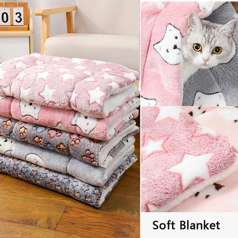 Thicken Cat Mat Breathable Flannel Sleeping Soft Dog Cushion for Small Winter Warm Blanket 250312