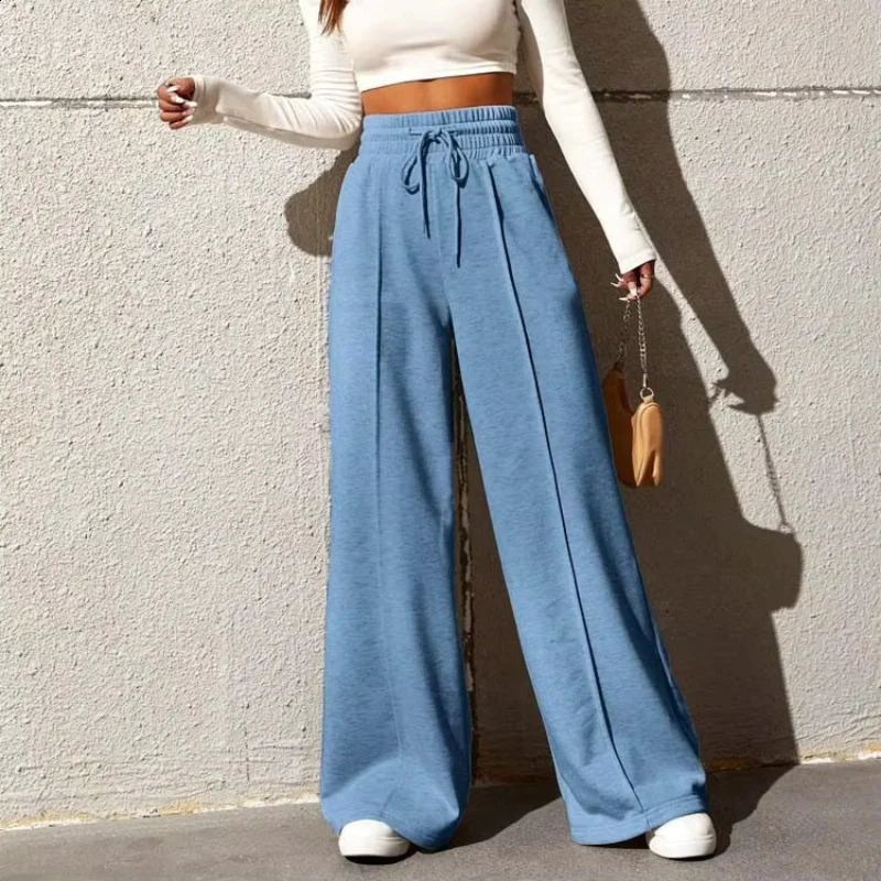autumn womens sports pants straight and loose fit suitable for sanitary pants wide leg pants outdoor dance casual pants 250314