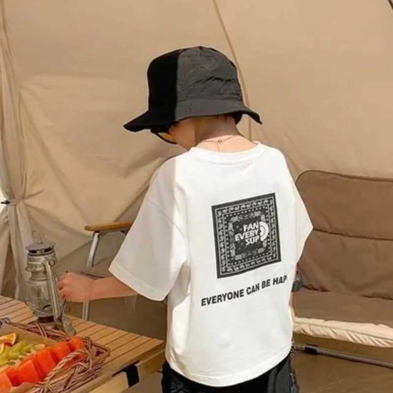 Cool Kids Boy Casual Tops English Word Print Trendy Childrens T-shirt Short Sleeve European And American Style Toddler TeesT250320