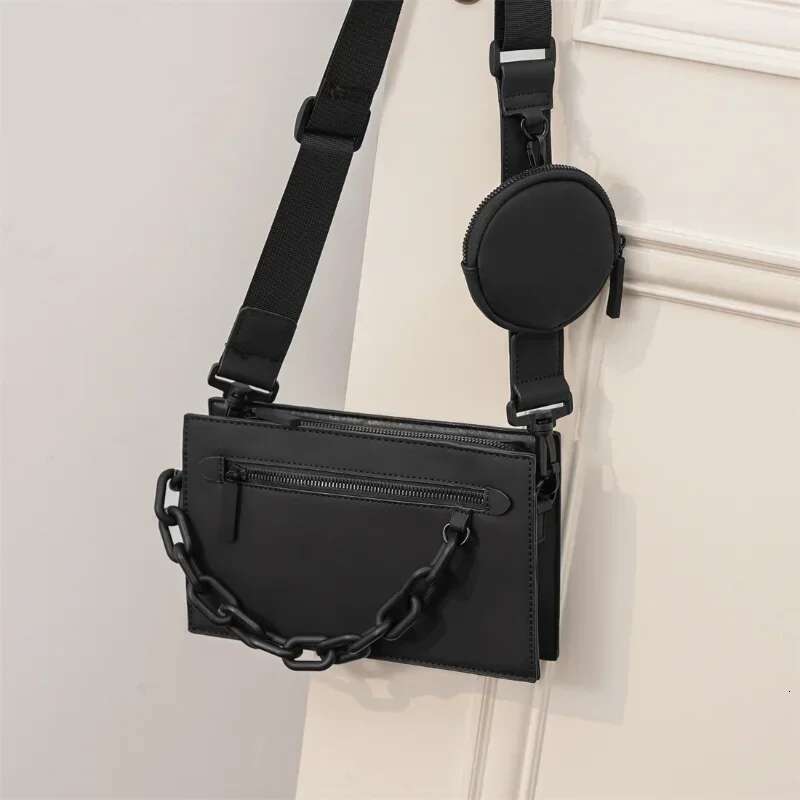 Fashion Bags Men 2 In 1 Square Design Shoulder Messenger Men's Crossbody Bag Chain Handbags