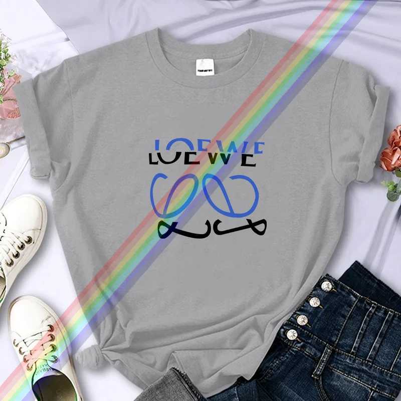 Luxury brand high-quality womens T-shirt summer letter printing 100% pure cotton casual oversized Y2k personalized sleeves O-neckT250320
